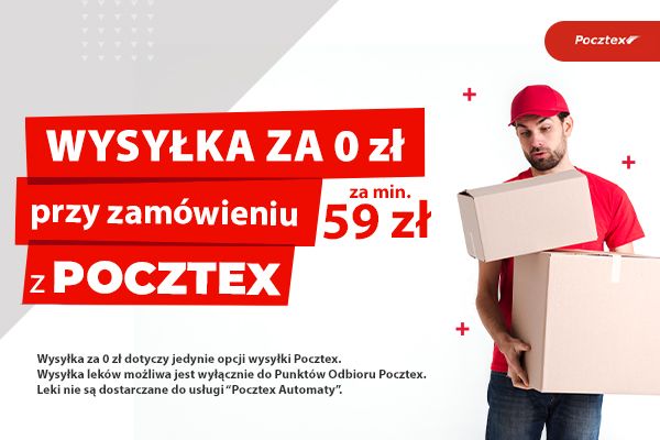 Wysyłka 0zł przy wyborze Pocztex Odbi&oacute;r w Punkcie - 59 zł