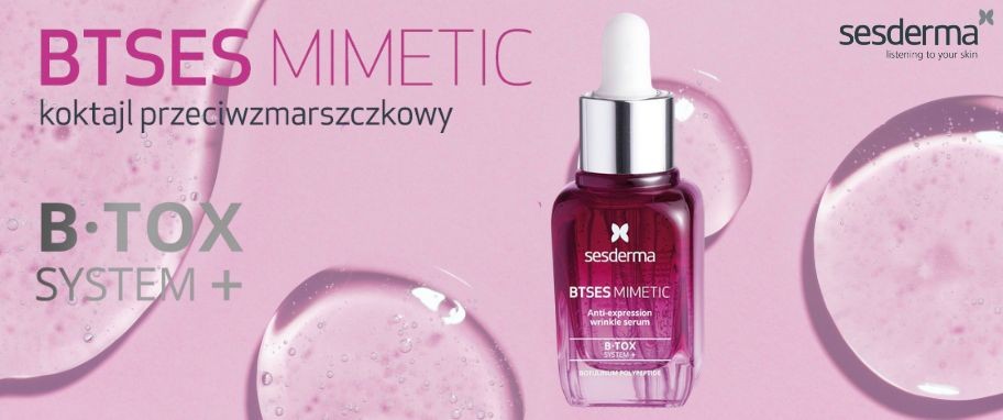 Arykuł banner - Serum BTSES Mimetic Sesderma &ndash; zainwestuj w nie, zanim zdecydujesz się na drogie zabiegi! Zaawansowana formuła z polipeptydem botulinowym &ndash; dla redukcji zmarszczek i ujędrnienia sk&oacute;ry