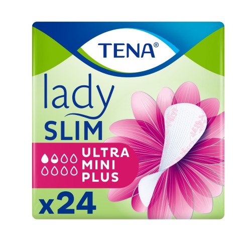 Miniaturka artykułu - #0 Zestaw TENA Lady Slim Ultra Mini Plus Wkładki anatomiczne, 24 sztuki x 6 opakowań