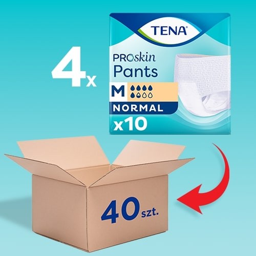 Miniaturka artykułu - #0 Zestaw Majtki chłonne TENA PANTS Normal M -4 x 10 sztuk