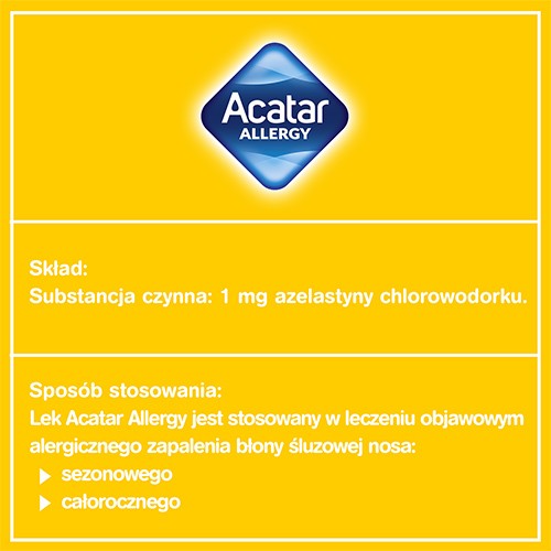 Zdjęcie produktu - 2 Acatar Allergy Aerozol do nosa roztw&oacute;r 1mg/ml, 10ml