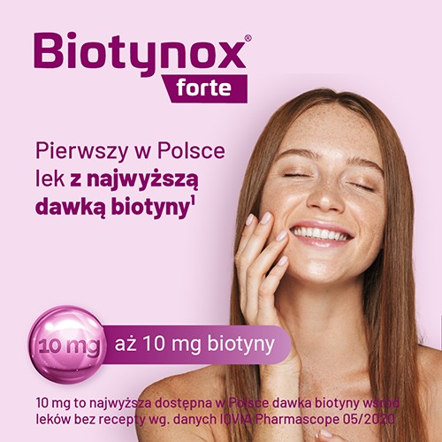 Miniaturka artykułu - #1 Biotynox Forte tabl. 0,01 g, 60 tabl. Lek z biotyną 