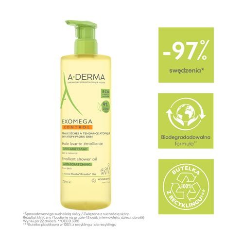Miniaturka artykułu - #0 A-DERMA Exomega Control Olejek emolient pod prysznic, 750ml