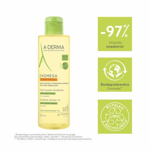 Miniaturka artykułu - #0 A-DERMA Exomega Control Olejek emolient pod prysznic, 500ml