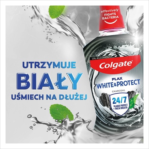 Miniaturka artykułu - #1 Colgate Plax Płyn do płukania jamy ustnej z aktywnym węglem, 500 ml