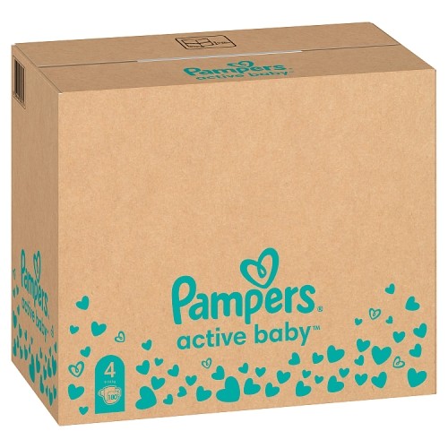 Miniaturka artykułu - #0 Pampers Active Baby Pieluszki dla dzieci, rozmiar 4, 180 szt.