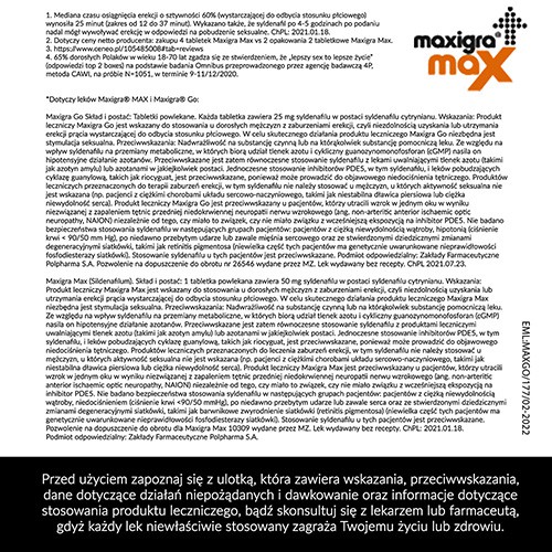 Zdjęcie produktu - 4 Maxigra Max 50mg, 4 tabl.powl.