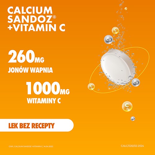 Miniaturka artykułu - #1 CALCIUM SANDOZ + VITMIN C ORANGE, 10 tabl.