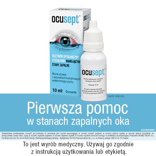 Miniaturka artykułu - #0 OCUSEPT krople do oczu hamujące stan zapalny i regenerujące spoj&oacute;wkę oka, 10ml