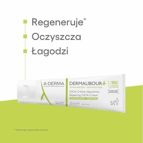 Miniaturka artykułu - #1 A-DERMA DERMALIBOUR+ CICA Krem regenerujący, 50ml