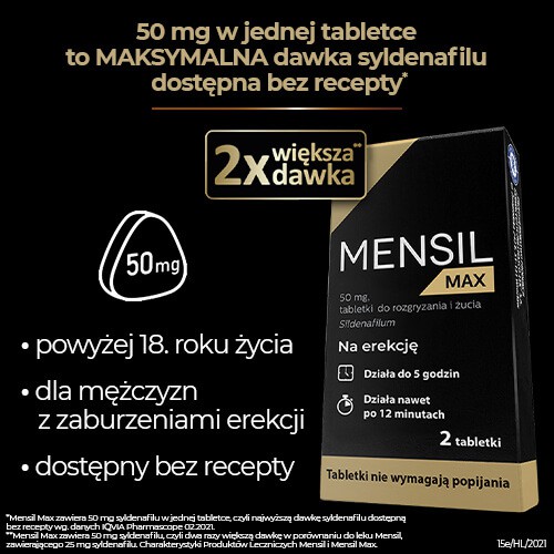 Zdjęcie produktu - 3 Mensil Max 50mg, 2tabletki