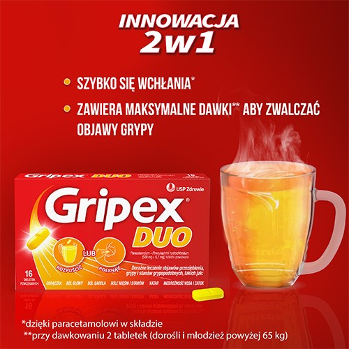 Miniaturka artykułu - #1 Gripex Duo, 16 tabletek