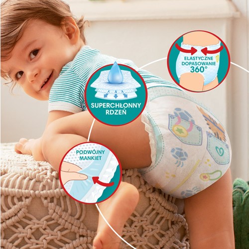 Miniaturka artykułu - #0 Pampers Pieluchomajtki rozmiar 3 6-11kg, 128 sztuk