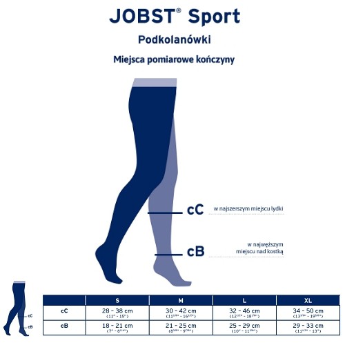 Miniaturka artykułu - #0 JOBST SPORT Podkolan&oacute;wki uciskowe CCL1 szary/grafit, rozmiar S, ZP