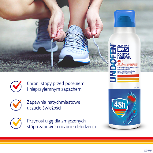 Miniaturka artykułu - #0 Undofen Aktywny spray do st&oacute;p i obuwia, 150 ml