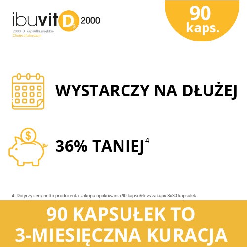 Zdjęcie produktu - 4 Ibuvit D3 2000 IU, 90 kaps.