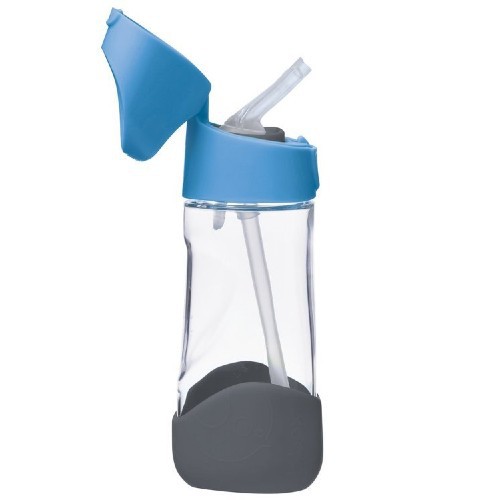 Miniaturka artykułu - #1 B.BOX Butelka tritanowa ze słomką Blue Slate, 450ml