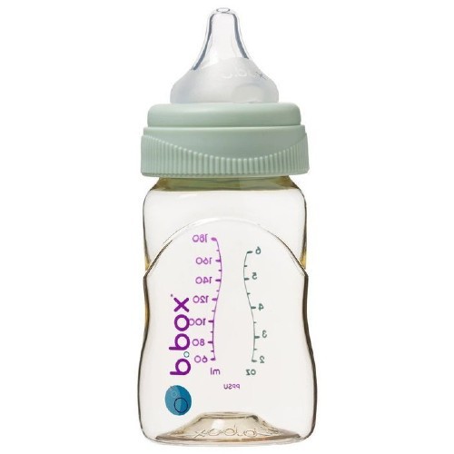 Miniaturka artykułu - #0 B.BOX Butelka ze smoczkiem do karmienia niemowląt wykonana z PPSU, 180ml