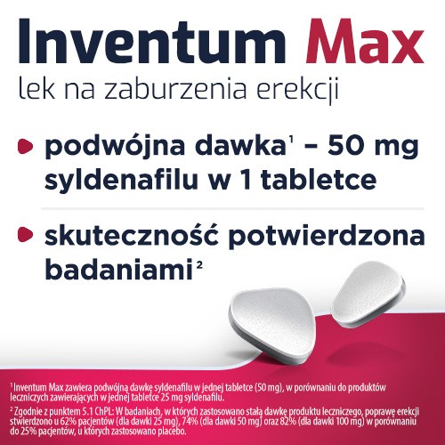 Miniaturka artykułu - #1 Inventum Max 50 mg, 4 tabletki do rozgryzania i żucia