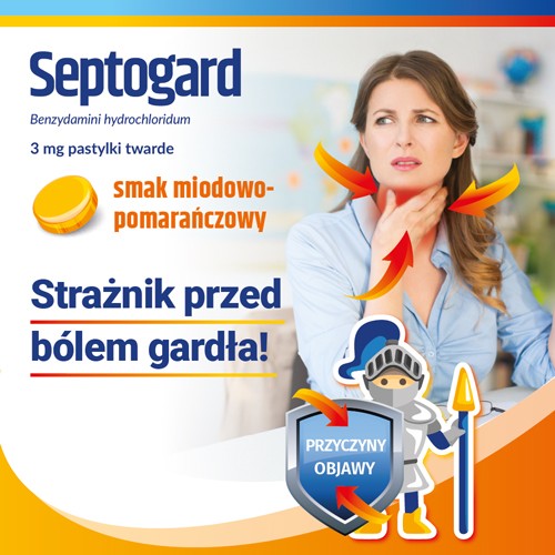 Miniaturka artykułu - #0 SEPTOGARD smak miodowo-pomarańczowy, 20past.