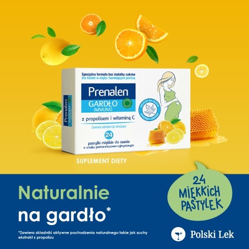 Miniaturka artykułu - #0 Prenalen Gardło Immuno pastylki do ssania, 24 szt.