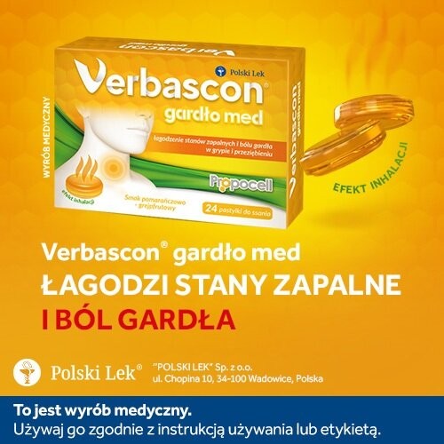Miniaturka artykułu - #1 VERBASCON GARDŁO MED, 24 pastylki do ssania