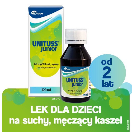 Miniaturka artykułu - #0 Unituss Junior, 60 mg/10 ml, syrop, 120 ml