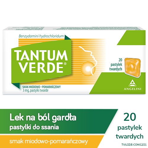Miniaturka artykułu - #0 TANTUM VERDE smak miodowo-pomarańczowy 3mg, 20 pastylek