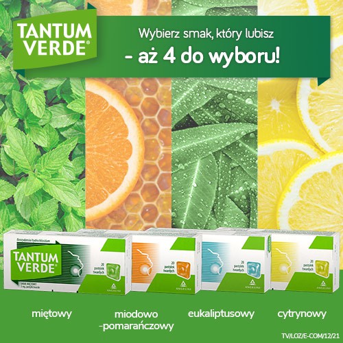Zdjęcie produktu - 4 TANTUM VERDE smak miodowo-pomarańczowy 3mg, 20 pastylek