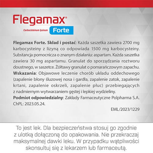 Zdjęcie produktu - 8 Flegamax Forte 2,7g,  6 saszetek