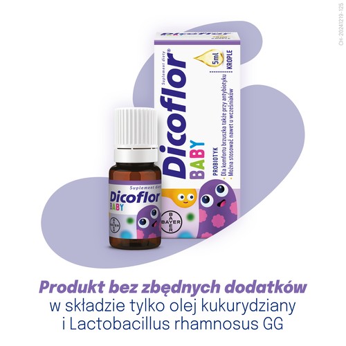 Zdjęcie produktu - 3 Dicoflor Baby krople, 5 ml probiotyk dla niemowląt i dzieci bakterie kwasu mlekowego