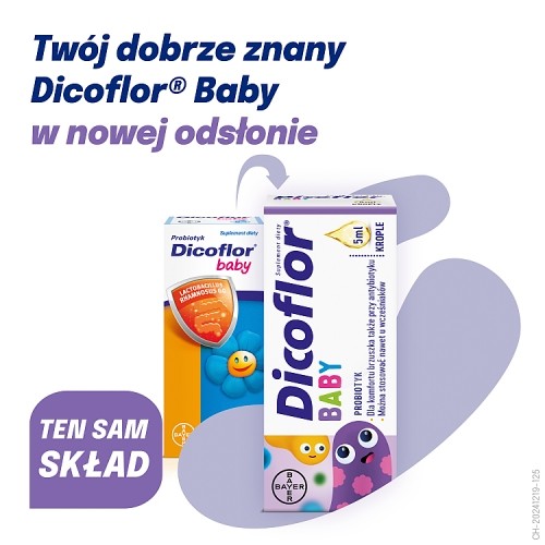 Miniaturka artykułu - #1 Dicoflor Baby krople, 5 ml probiotyk dla niemowląt i dzieci bakterie kwasu mlekowego