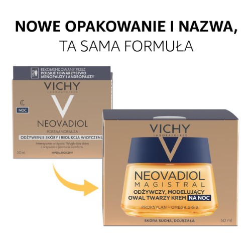 Zdjęcie produktu - 4 Vichy Neovadiol Magistral Odżywczy, modelujący owal twarzy krem na noc, 50 ml