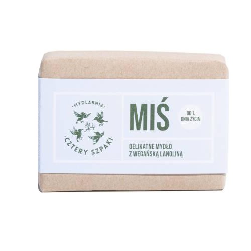 Miniaturka artykułu - #1 CZTERY SZPAKI (4szpaki) Mydło Miś z wegańską lanoliną, 110g
