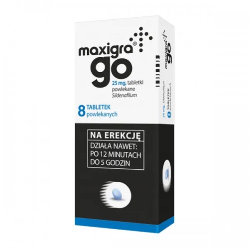 Zdjęcie produktu - 5 MAXIGRA GO 25mg - 8 tabletek - Tabletki na potencję  