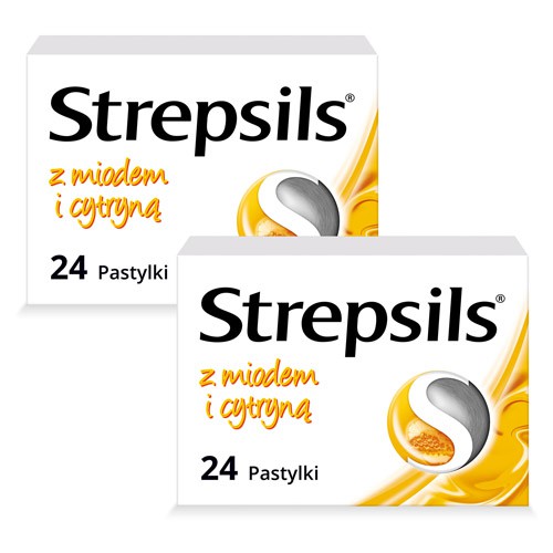 Miniaturka artykułu - #0 Zestaw 2x Strepsils mi&oacute;d + cytryna, 24pastylki