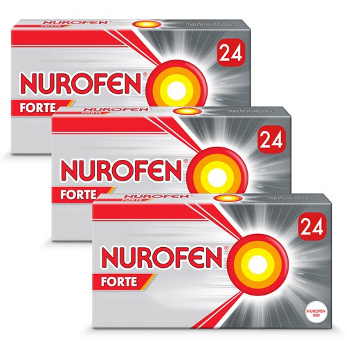 Miniaturka artykułu - #0 Zestaw 3x NUROFEN FORTE, 24 tabletki
