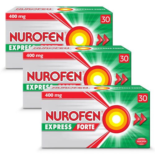 Miniaturka artykułu - #0 Zestaw 3x Nurofen Express Forte, 30 kapsułek
