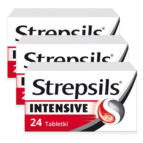 Zdjęcie produktu - 0 Zestaw 3x Strepsils Intensive, 24tabletki