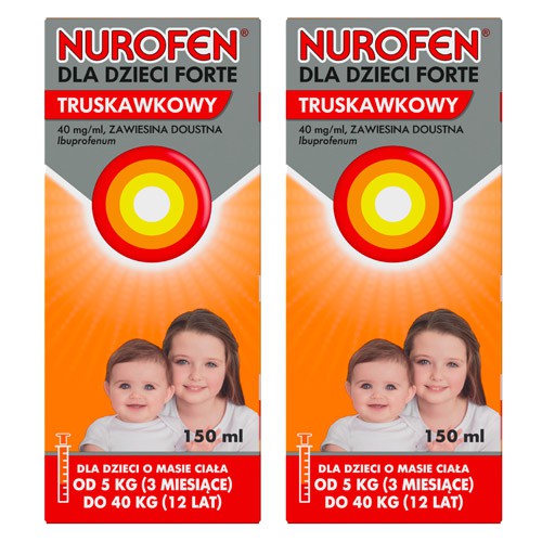 Miniaturka artykułu - #0 Zestawy 2x Nurofen dla dzieci Forte truskawkowy, 150ml