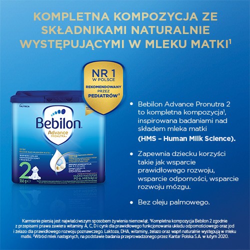 Miniaturka artykułu - #1 Bebilon 2 Pronutra-Advance Mleko następne po 6. miesiącu, 350g