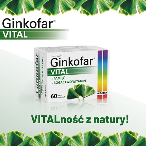 Miniaturka artykułu - #0 GINKOFAR VITAL, 60 tabletek powlekanych