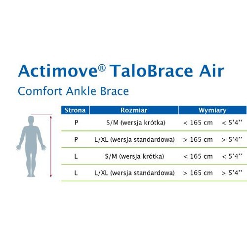 Zdjęcie produktu - 1 Actimove Professional Line Orteza stawu skokowego z powietrznymi poduszkami pneumatycznymi Lewa, rozm. S/M