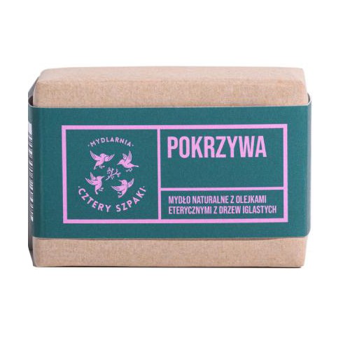 Miniaturka artykułu - #0 CZTERY SZPAKI (4szpaki) Mydło pokrzywa z olejkami eterycznymi z drzew iglastych, 110g