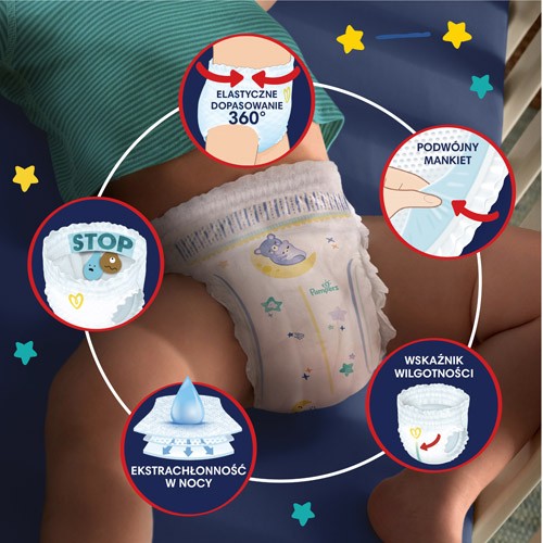 Miniaturka artykułu - #0 Pampers Night Pants 5 12-17kg, 22szt.