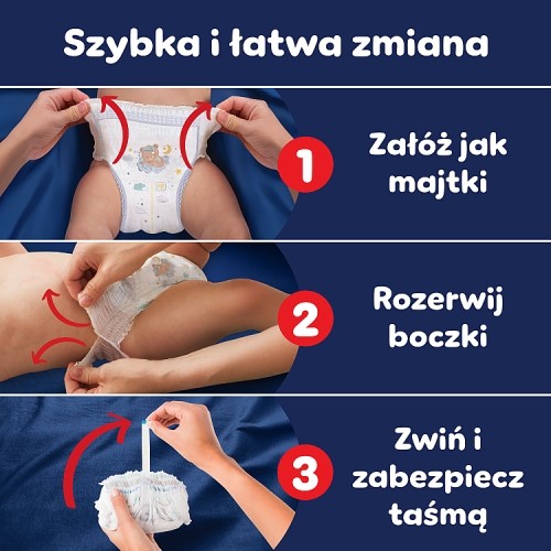 Zdjęcie produktu - 6 Pampers Night Pieluchomajtki Rozmiar 4 9-15kg, 25 szt.