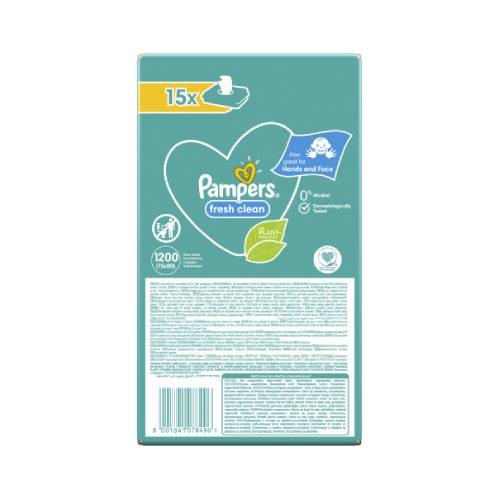 Zdjęcie produktu - 2 Pampers Chusteczki nawilżane Fresh Clean, 15 x 80szt.