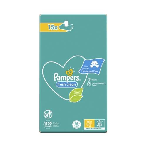 Zdjęcie produktu - 3 Pampers Chusteczki nawilżane Fresh Clean, 15 x 80szt.
