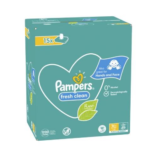 Zdjęcie produktu - 4 Pampers Chusteczki nawilżane Fresh Clean, 15 x 80szt.