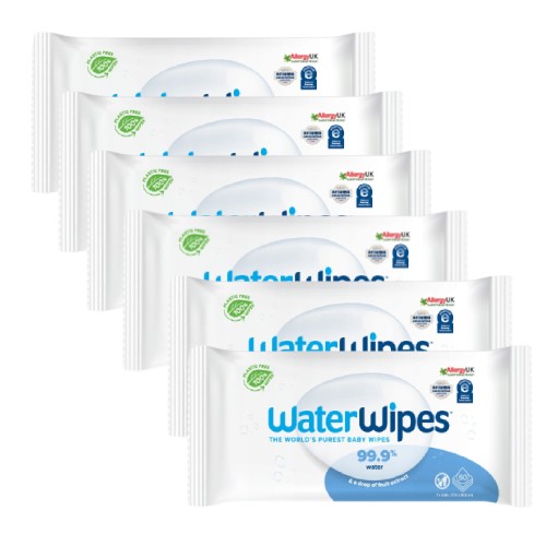 Miniaturka artykułu - #0 Zestaw 6x WaterWipes chusteczki nawilżane, 60 szt.